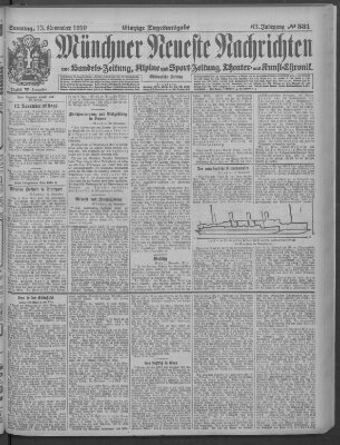 Münchner neueste Nachrichten Sonntag 13. November 1910