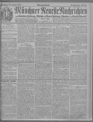 Münchner neueste Nachrichten Freitag 28. Januar 1910