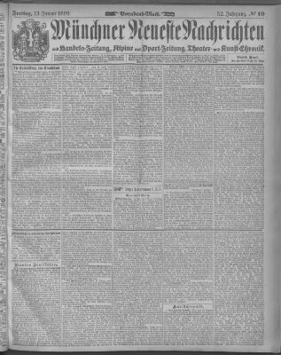 Münchner neueste Nachrichten Freitag 13. Januar 1899