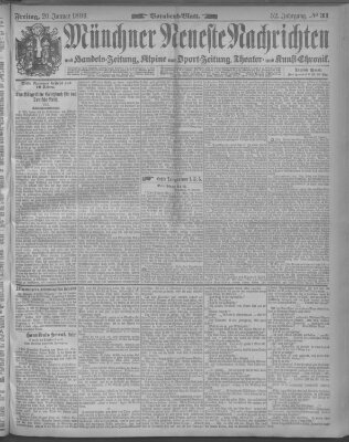 Münchner neueste Nachrichten Freitag 20. Januar 1899