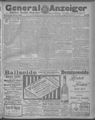 Münchner neueste Nachrichten Montag 23. Januar 1899