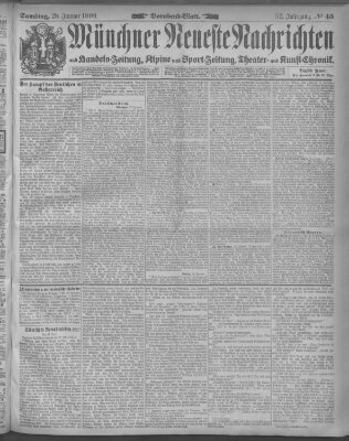 Münchner neueste Nachrichten Samstag 28. Januar 1899