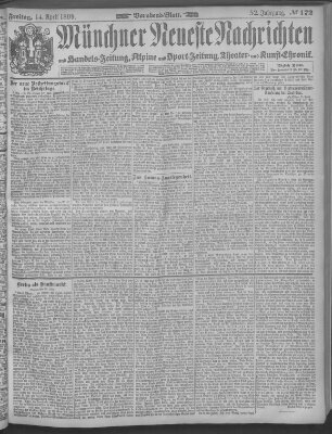 Münchner neueste Nachrichten Freitag 14. April 1899