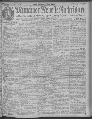 Münchner neueste Nachrichten Mittwoch 26. April 1899