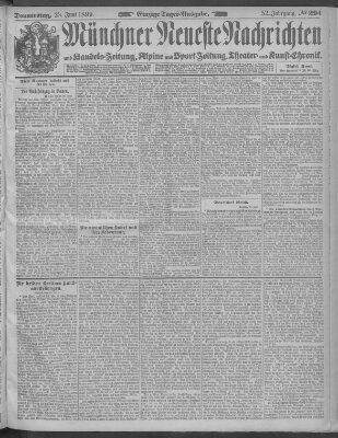 Münchner neueste Nachrichten Donnerstag 29. Juni 1899