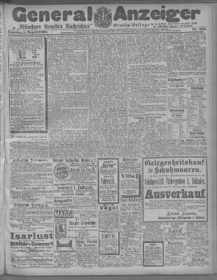 Münchner neueste Nachrichten Samstag 5. August 1899