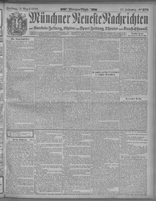 Münchner neueste Nachrichten Freitag 18. August 1899