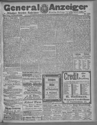 Münchner neueste Nachrichten Donnerstag 31. August 1899