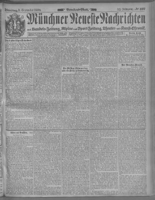 Münchner neueste Nachrichten Dienstag 5. September 1899