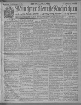 Münchner neueste Nachrichten Freitag 29. September 1899