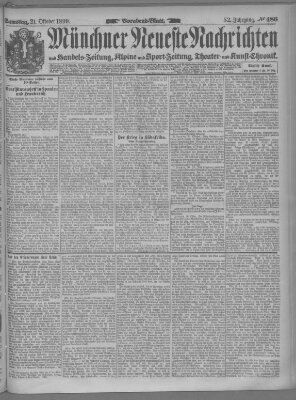 Münchner neueste Nachrichten Samstag 21. Oktober 1899