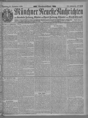 Münchner neueste Nachrichten Dienstag 21. November 1899