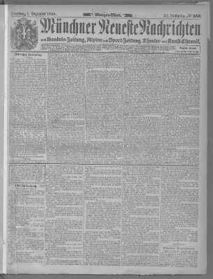Münchner neueste Nachrichten Freitag 1. Dezember 1899