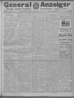 Münchner neueste Nachrichten Freitag 5. Mai 1911