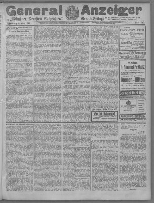 Münchner neueste Nachrichten Dienstag 9. Mai 1911