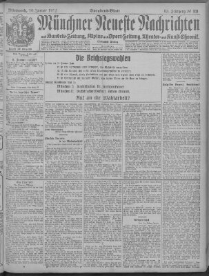 Münchner neueste Nachrichten Mittwoch 10. Januar 1912