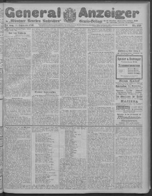 Münchner neueste Nachrichten Freitag 10. September 1909