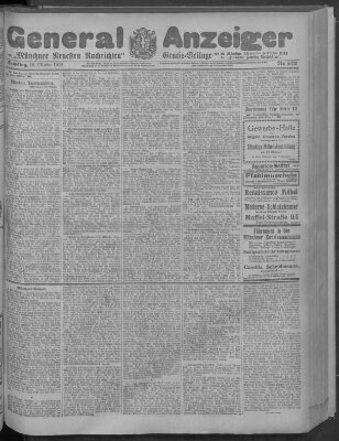 Münchner neueste Nachrichten Samstag 12. Oktober 1912