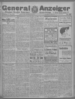 Münchner neueste Nachrichten Samstag 18. Mai 1912