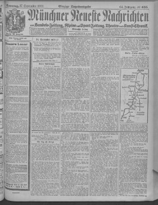 Münchner neueste Nachrichten Sonntag 17. September 1911