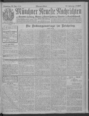 Münchner neueste Nachrichten Samstag 28. Juni 1913