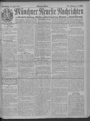 Münchner neueste Nachrichten Samstag 19. Juli 1913