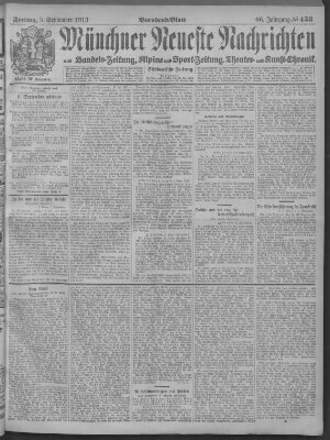 Münchner neueste Nachrichten Freitag 5. September 1913