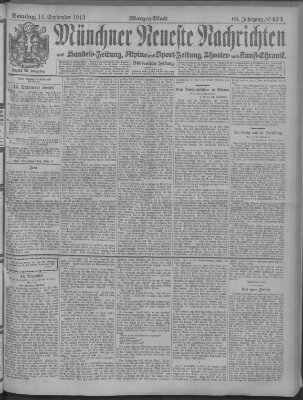 Münchner neueste Nachrichten Sonntag 14. September 1913