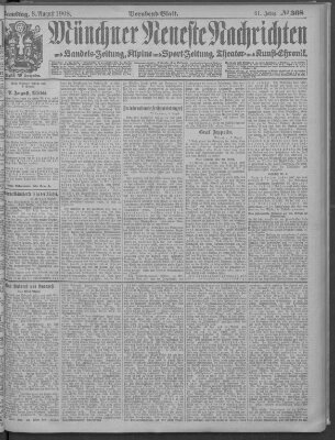 Münchner neueste Nachrichten Samstag 8. August 1908