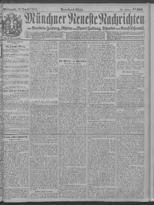 Münchner neueste Nachrichten Mittwoch 26. August 1908