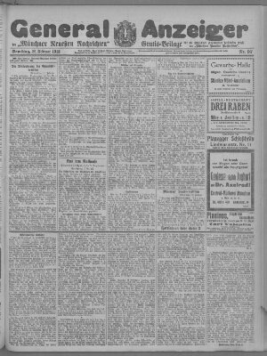 Münchner neueste Nachrichten Samstag 22. Februar 1913