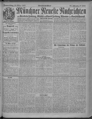 Münchner neueste Nachrichten Donnerstag 20. März 1913