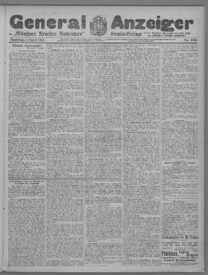 Münchner neueste Nachrichten Samstag 8. August 1914