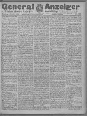 Münchner neueste Nachrichten Samstag 5. September 1914
