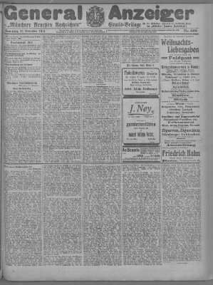 Münchner neueste Nachrichten Sonntag 22. November 1914
