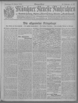Münchner neueste Nachrichten Sonntag 10. Januar 1915