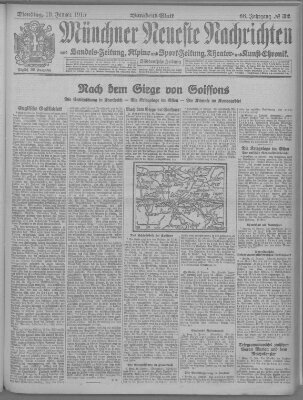Münchner neueste Nachrichten Dienstag 19. Januar 1915