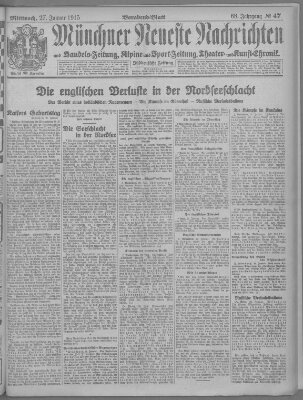 Münchner neueste Nachrichten Mittwoch 27. Januar 1915