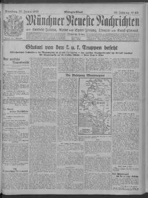 Münchner neueste Nachrichten Dienstag 25. Januar 1916