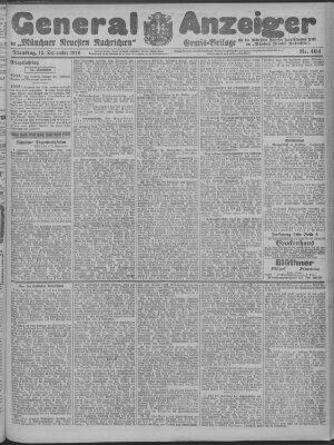 Münchner neueste Nachrichten Dienstag 12. September 1916