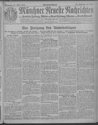 Münchner neueste Nachrichten Sonntag 21. März 1915