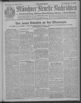 Münchner neueste Nachrichten Dienstag 30. März 1915