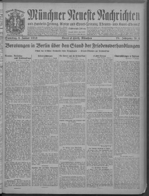 Münchner neueste Nachrichten Samstag 5. Januar 1918