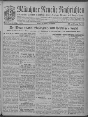 Münchner neueste Nachrichten Samstag 23. März 1918