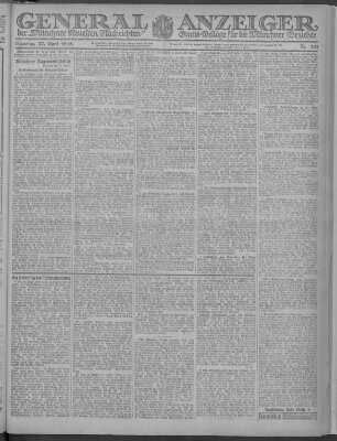 Münchner neueste Nachrichten Samstag 27. April 1918