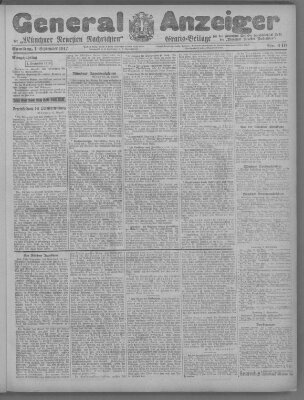 Münchner neueste Nachrichten Samstag 1. September 1917