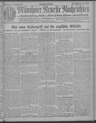 Münchner neueste Nachrichten Sonntag 18. April 1915