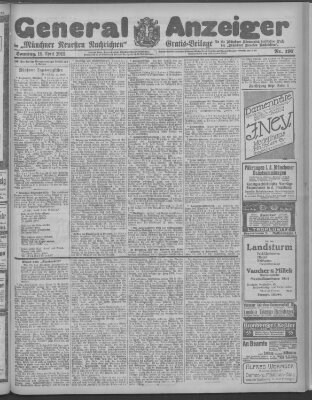 Münchner neueste Nachrichten Sonntag 18. April 1915