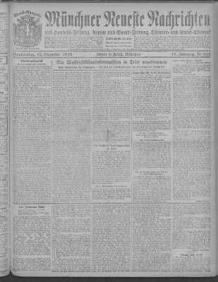 Münchner neueste Nachrichten Donnerstag 12. Dezember 1918