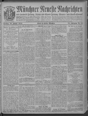 Münchner neueste Nachrichten Freitag 10. Januar 1919
